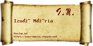 Izsó Mária névjegykártya